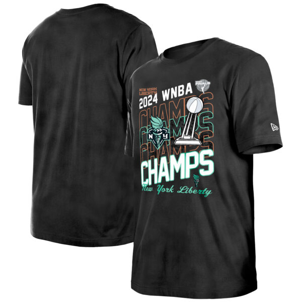 Men's New Era Black New York Liberty 2024 WNBA Finals Champions Blackwash T-Shirt