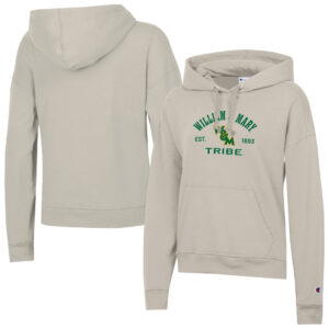 Women's Champion  Oatmeal William & Mary Tribe Powerblend Fleece Pullover Hoodie