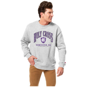 Men's League Collegiate Wear  Heather Gray Holy Cross Crusaders Essentials 2.0 Pullover Crewneck