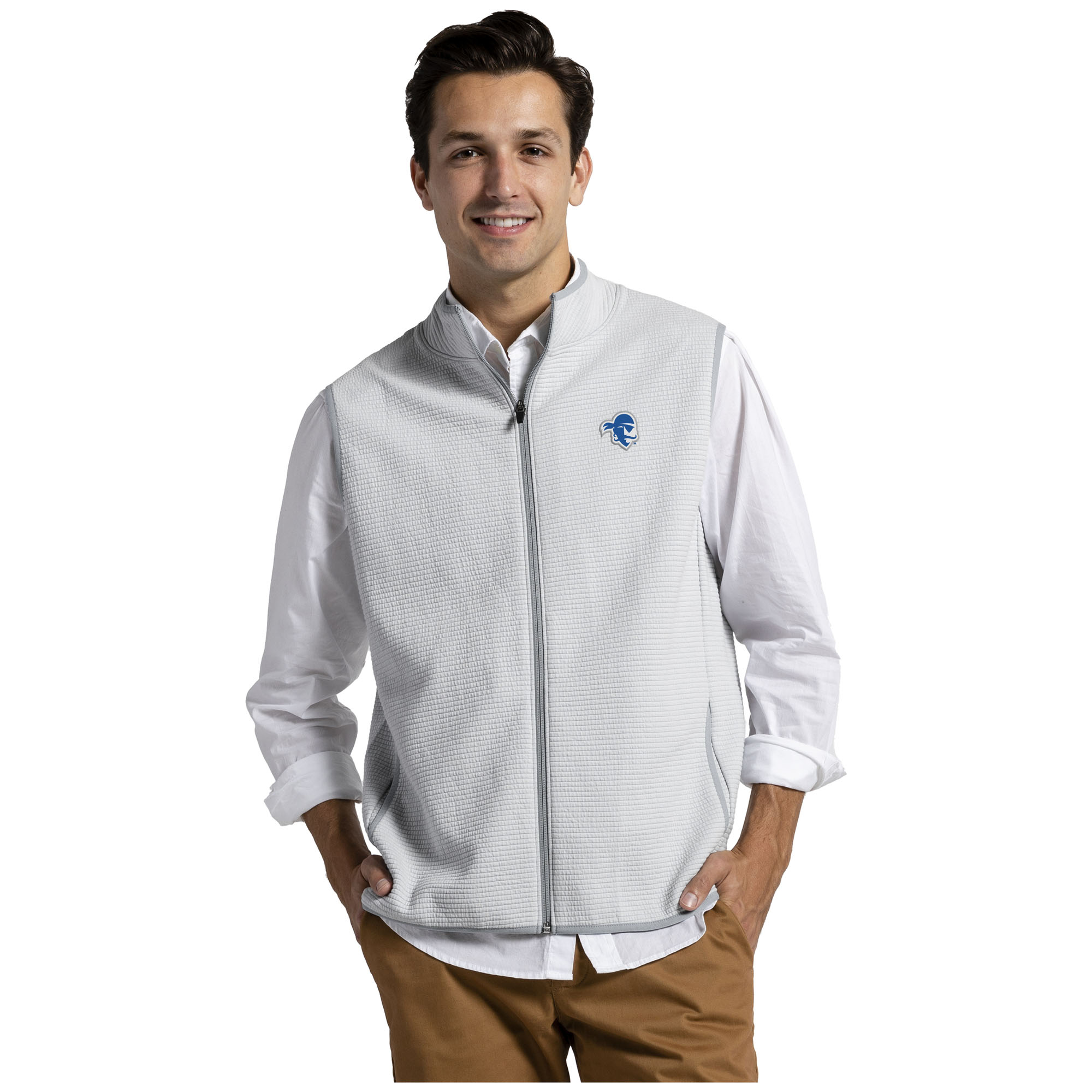 Men's League Collegiate Wear Gray Seton Hall Pirates Summit Full-Zip Vest