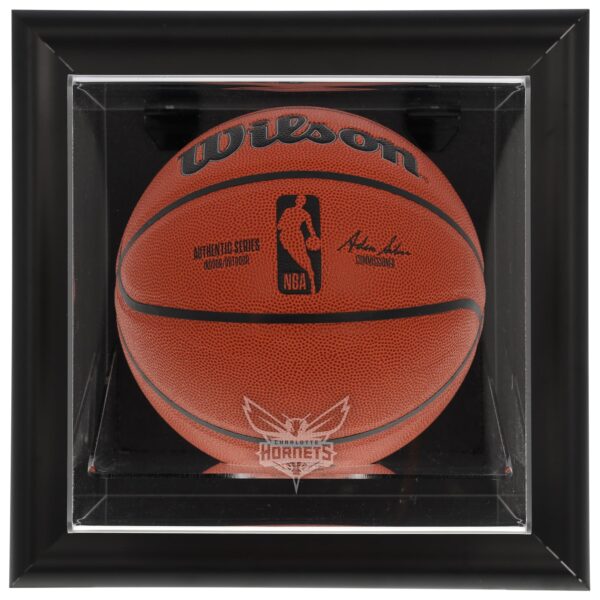 Charlotte Hornets Black Framed Wall-Mounted Team Logo Basketball Display Case