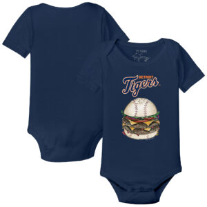 Infant Tiny Turnip Navy Detroit Tigers Burger Bodysuit