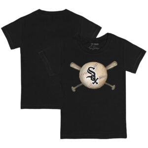 Youth Tiny Turnip Black Chicago White Sox Baseball Cross Bats T-Shirt