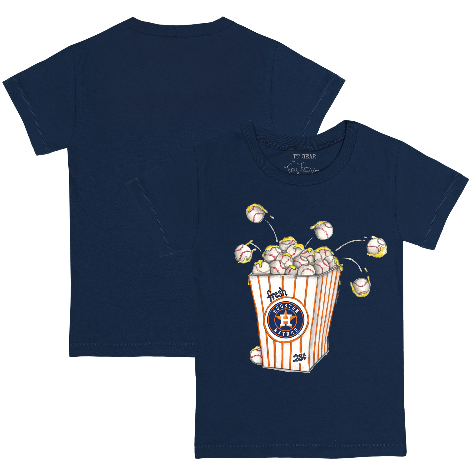 Youth Tiny Turnip Navy Houston Astros Popcorn T-Shirt