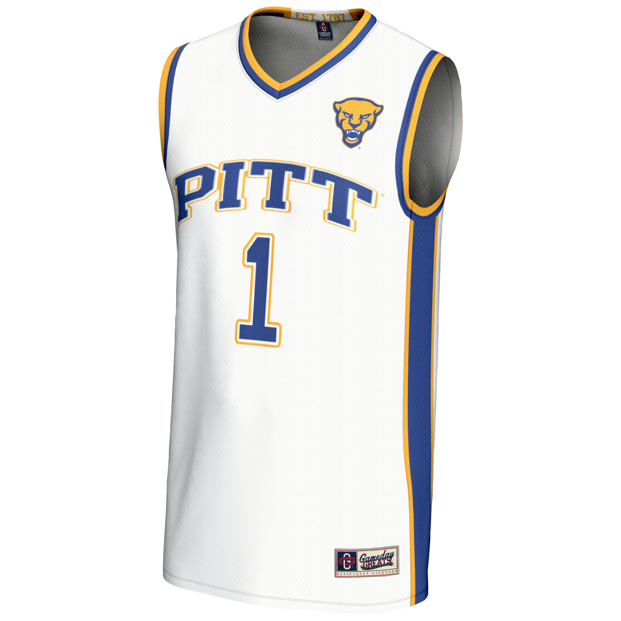 Men's GameDay Greats #1 White Pitt Panthers Lightweight Basketball Jersey - Image 3
