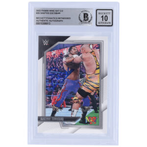 Santos Escobar WWE Autographed 2022 Panini NXT 2.0 #26 Beckett Fanatics Witnessed Authenticated 10 Card