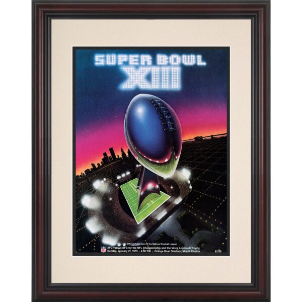1979 Steelers vs. Cowboys Framed 8.5" x 11" Super Bowl XIII Replica Program