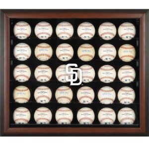 San Diego Padres Logo Brown Framed 30-Ball Display Case