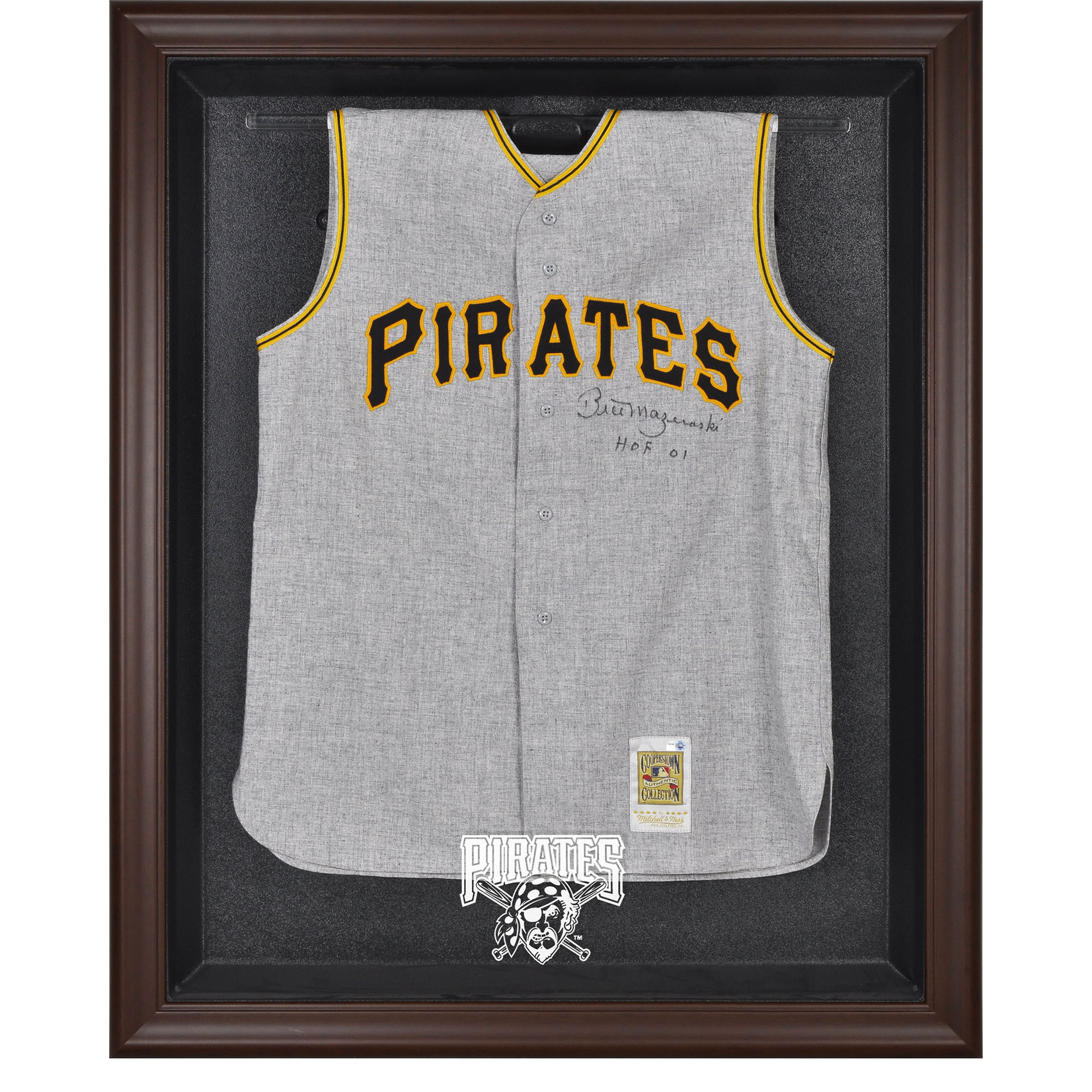 Pittsburgh Pirates Brown Framed Logo Jersey Display Case