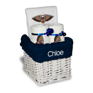 White New Orleans Pelicans Personalized Small Gift Basket