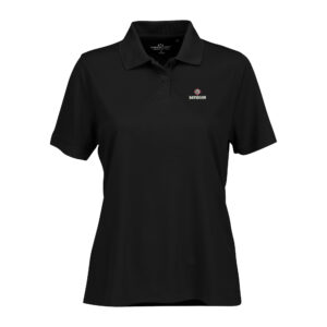 Women's Black Davidson Wildcats Vansport Omega Plus Size Tech Polo