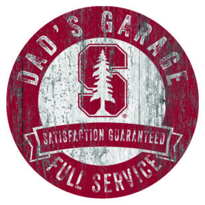 Stanford Cardinal 12" x 12" Dad's Garage Sign