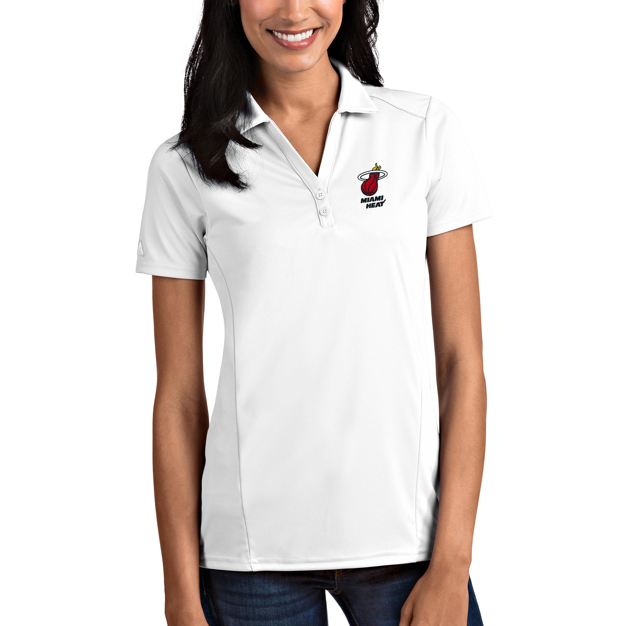 Women's Antigua White Miami Heat Tribute Polo