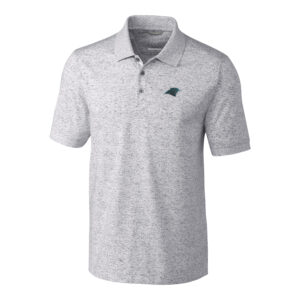 Men's Cutter & Buck Heather Gray Carolina Panthers Big & Tall Space Dye Advantage Polo