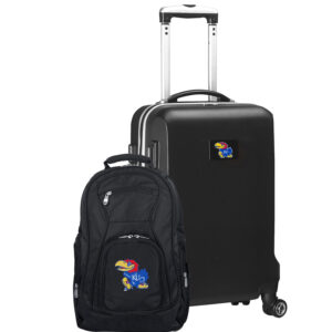 Kansas Jayhawks Deluxe 2-Piece Backpack and Carry-On Set - Black