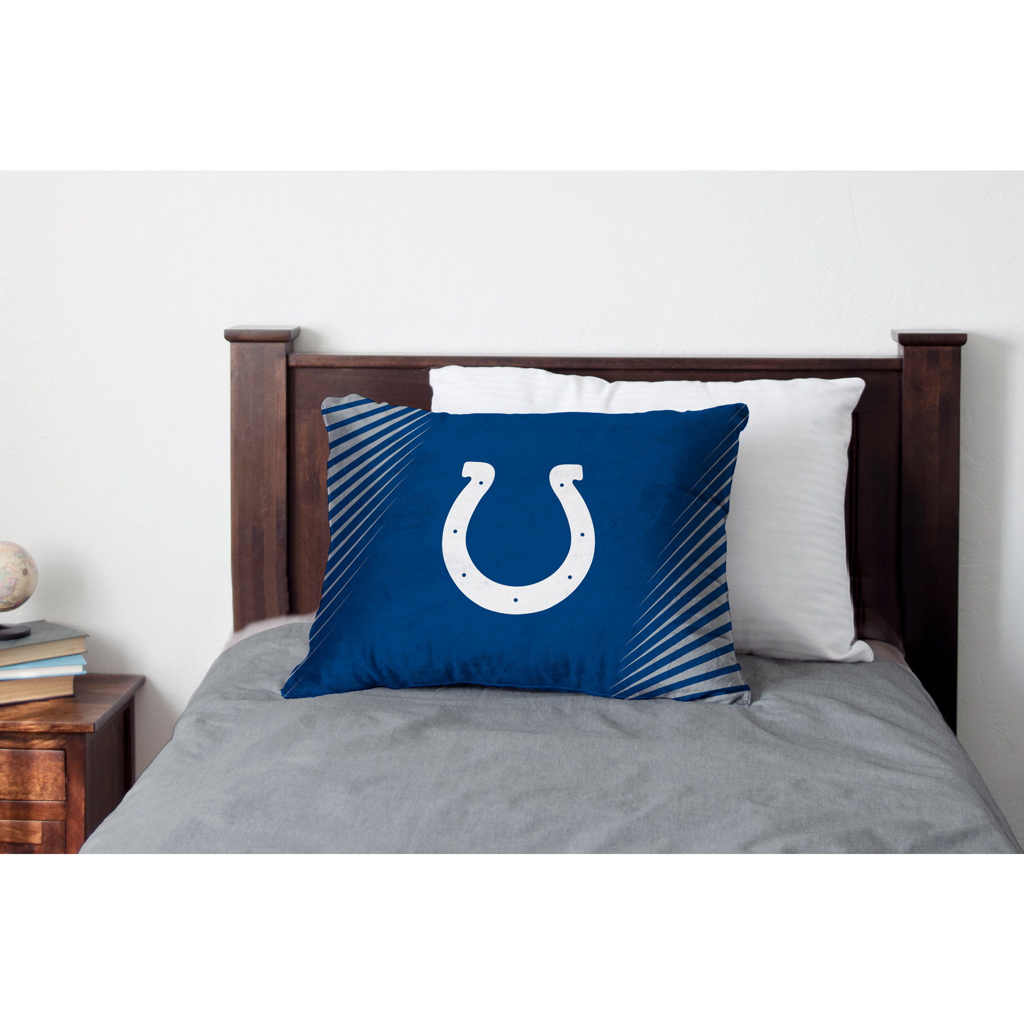 Indianapolis Colts Side Streak Plush Standard Pillow Protector - Blue - Image 3