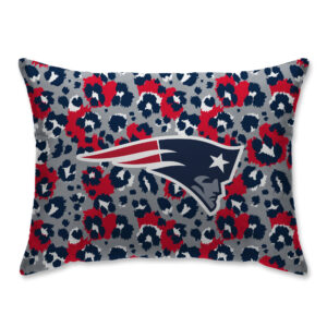 New England Patriots Leopard Plush Bed Pillow - Blue