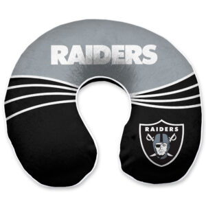 Las Vegas Raiders Wave Memory Foam U-Neck Travel Pillow - Black