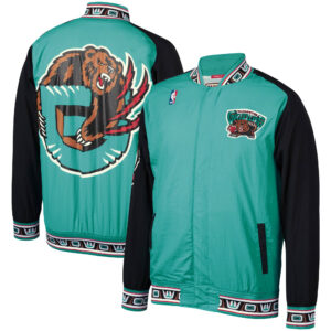Men's Mitchell & Ness Turquoise Vancouver Grizzlies Hardwood Classics Authentic Warm-Up Full-Snap Jacket