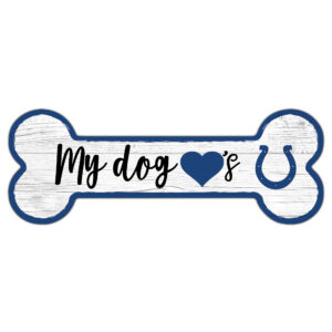 Indianapolis Colts 6" x 12" Team Dog Bone Sign