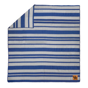 Kentucky Wildcats Acrylic Stripe Blanket with Faux Leather Logo Patch