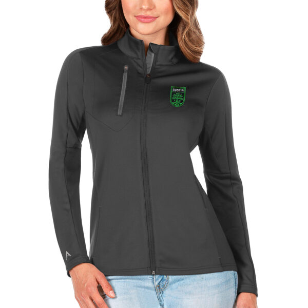 Women's Antigua Silver Austin FC Generation Full-Zip Jacket