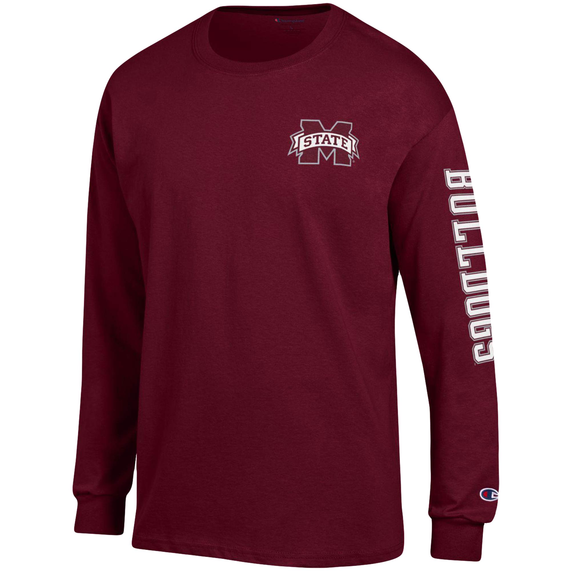 Men's Champion Maroon Mississippi State Bulldogs Team Stack Long Sleeve T-Shirt - Image 3