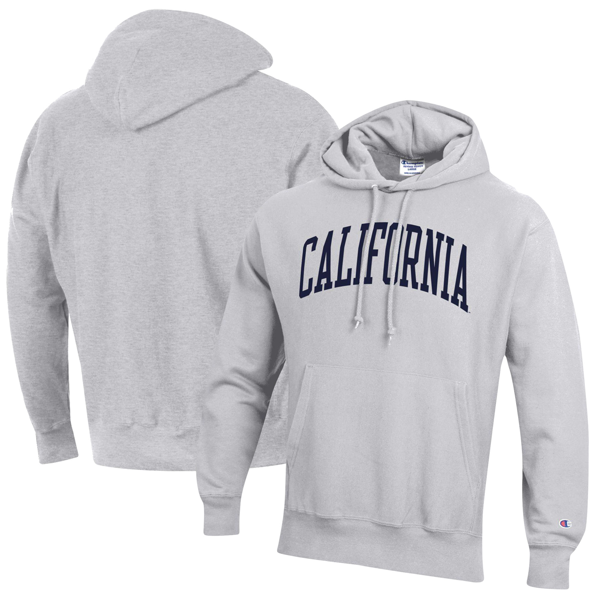 Men's Champion Heathered Gray Cal Bears Team Arch Reverse Weave Pullover Hoodie