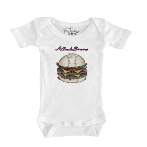 Infant Tiny Turnip White Atlanta Braves Burger Bodysuit