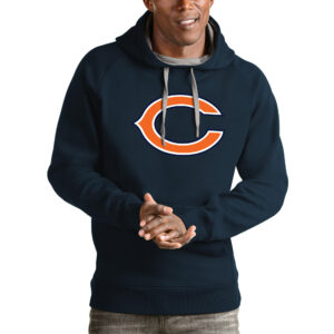 Men's Antigua Navy Chicago Bears Logo Victory Pullover Hoodie