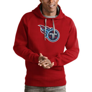 Men's Antigua Red Tennessee Titans Victory Pullover Hoodie