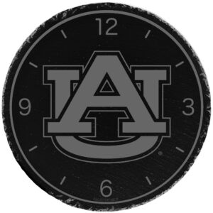 Gray Auburn Tigers 12'' Slate Clock