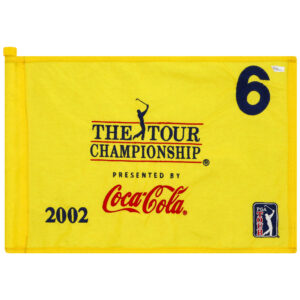 PGA TOUR Event-Used #6 Yellow Pin Flag from THE TOUR Championship on Oct. 31st to Nov. 3rd 2002