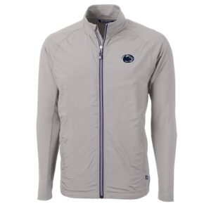 Men's Cutter & Buck Gray Penn State Nittany Lions Adapt Eco Knit Full-Zip Jacket