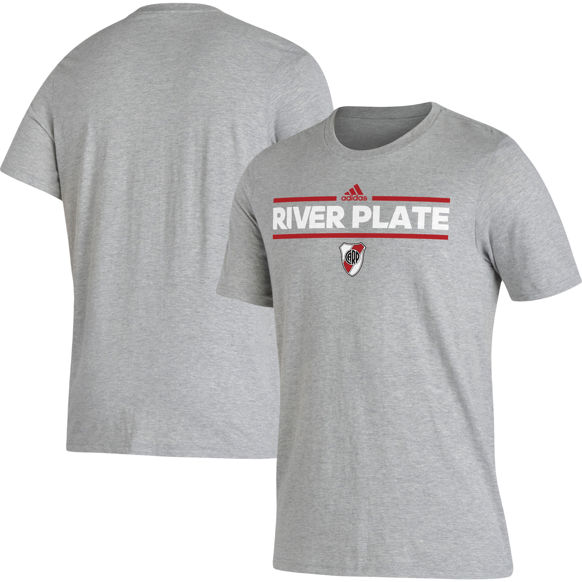 Men's adidas Heathered Gray Club Atlético River Plate Lockup T-Shirt