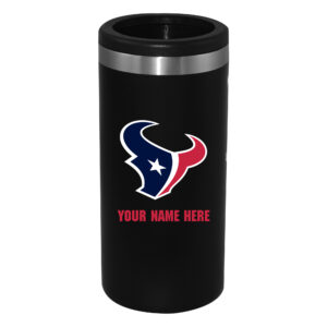 Black Houston Texans 12oz. Personalized Slim Can Holder