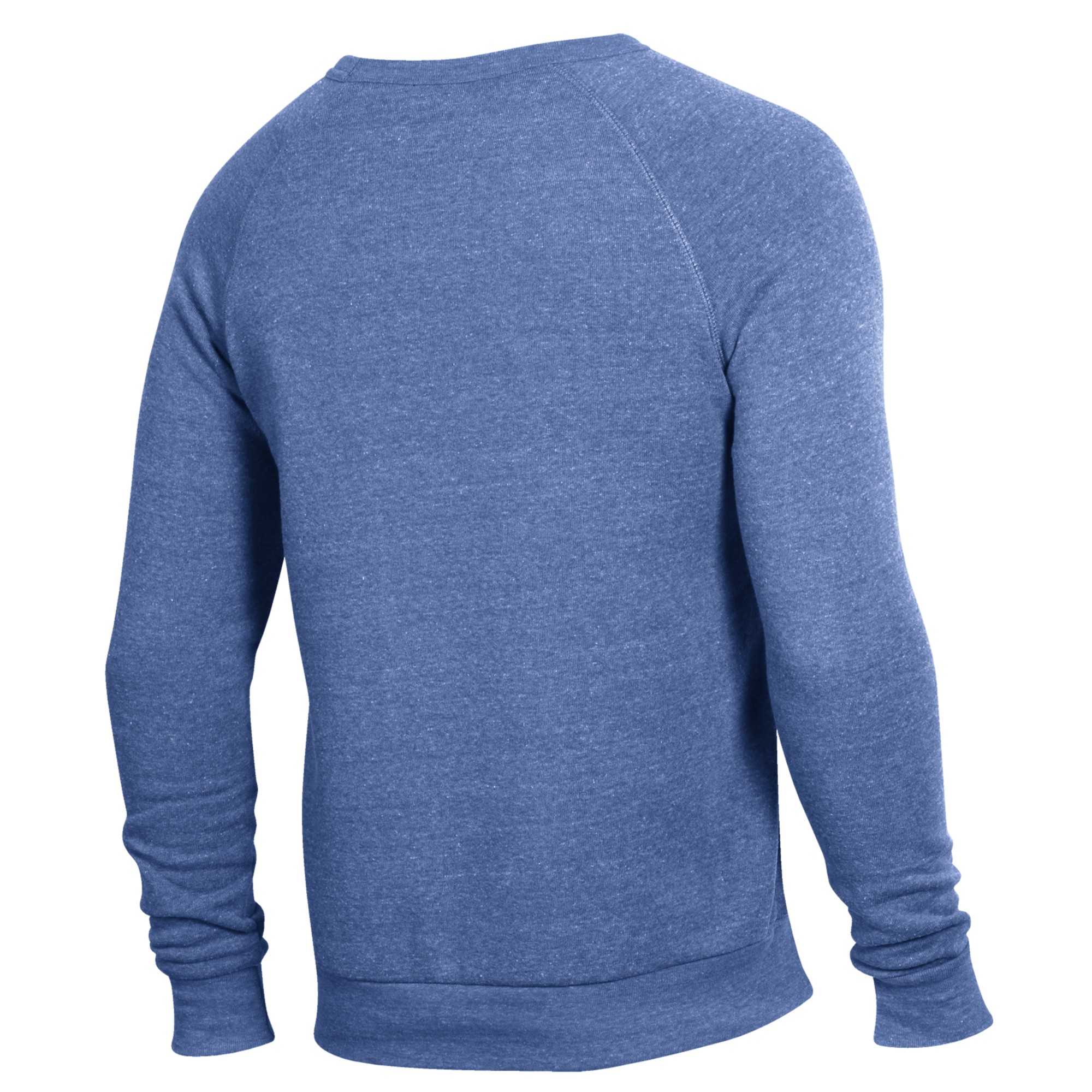 Men's Heathered Blue Kean University Cougars The Champ Tri-Blend Pullover Sweatshirt - Image 4