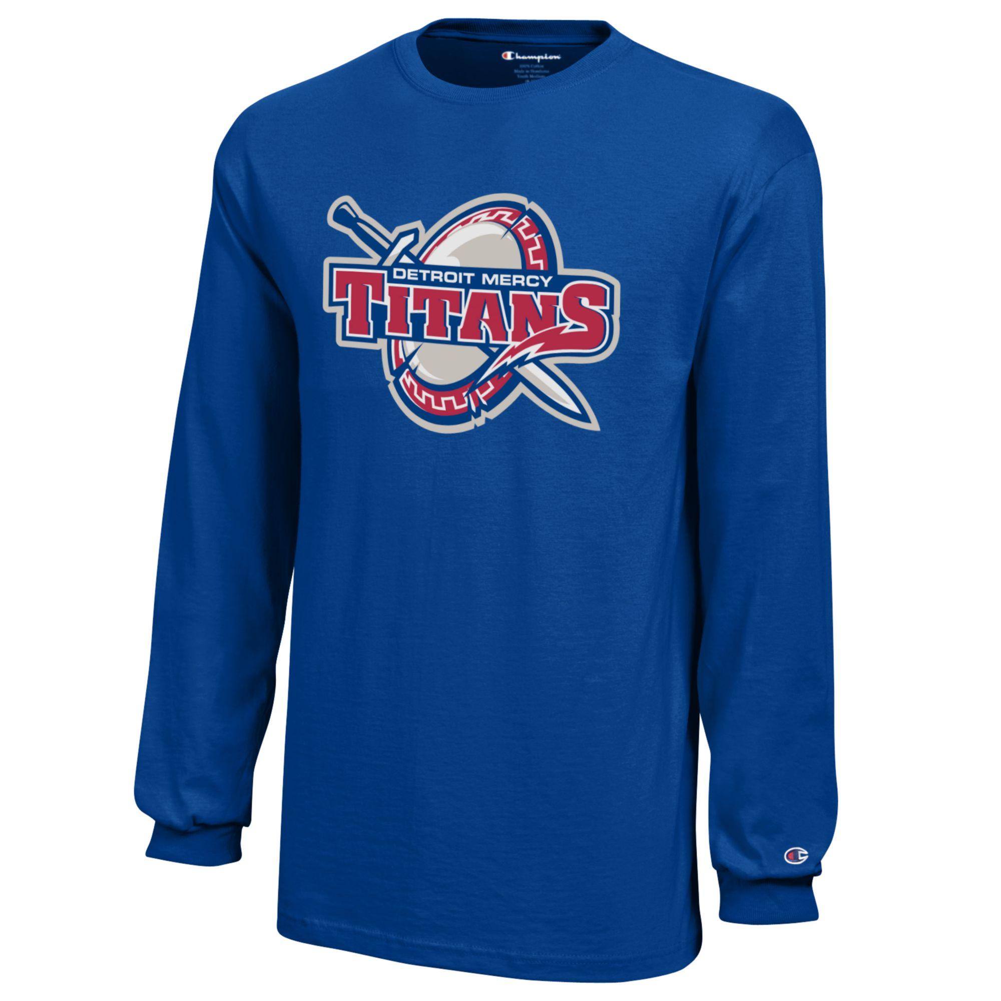 Youth Champion Blue Detroit Mercy Titans Jersey Long Sleeve T-Shirt
