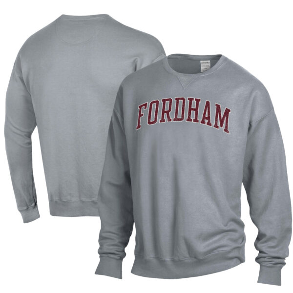 Men's ComfortWash Gray Fordham Rams Garment Dyed Fleece Crewneck Pullover Sweatshirt - Image 5