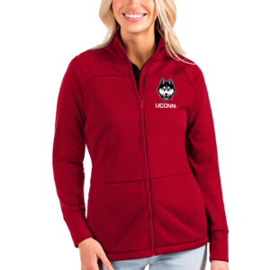 Women's Antigua Crimson UConn Huskies Links Full-Zip Golf Jacket