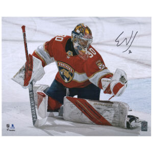 Spencer Knight Florida Panthers Autographed 16'' x 20'' Save Photograph