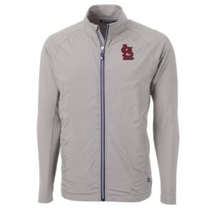 Men's Cutter & Buck Gray St. Louis Cardinals Big & Tall Adapt Eco Knit Full-Zip Jacket