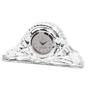 Silver LLU Lions Crystal Clock