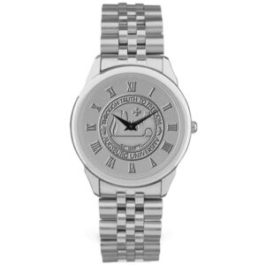 Men's Silver Augsburg University Medallion Rolled Link Bracelet Wristwatch