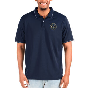 Men's Antigua Navy Philadelphia Union  Solid Pique Polo