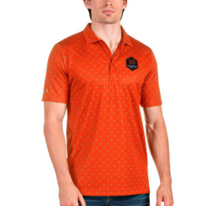 Men's Antigua Orange Houston Dynamo FC Spark Polo