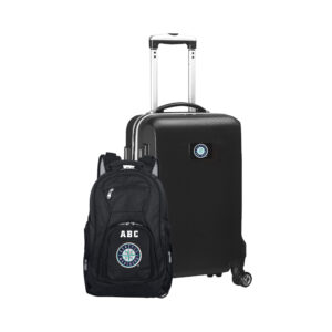 MOJO Black Seattle Mariners Personalized Deluxe 2-Piece Backpack & Carry-On Set