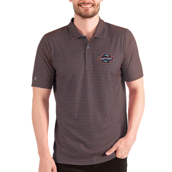 Men's Antigua Heathered Navy/Orange New York Riptide Esteem Polo