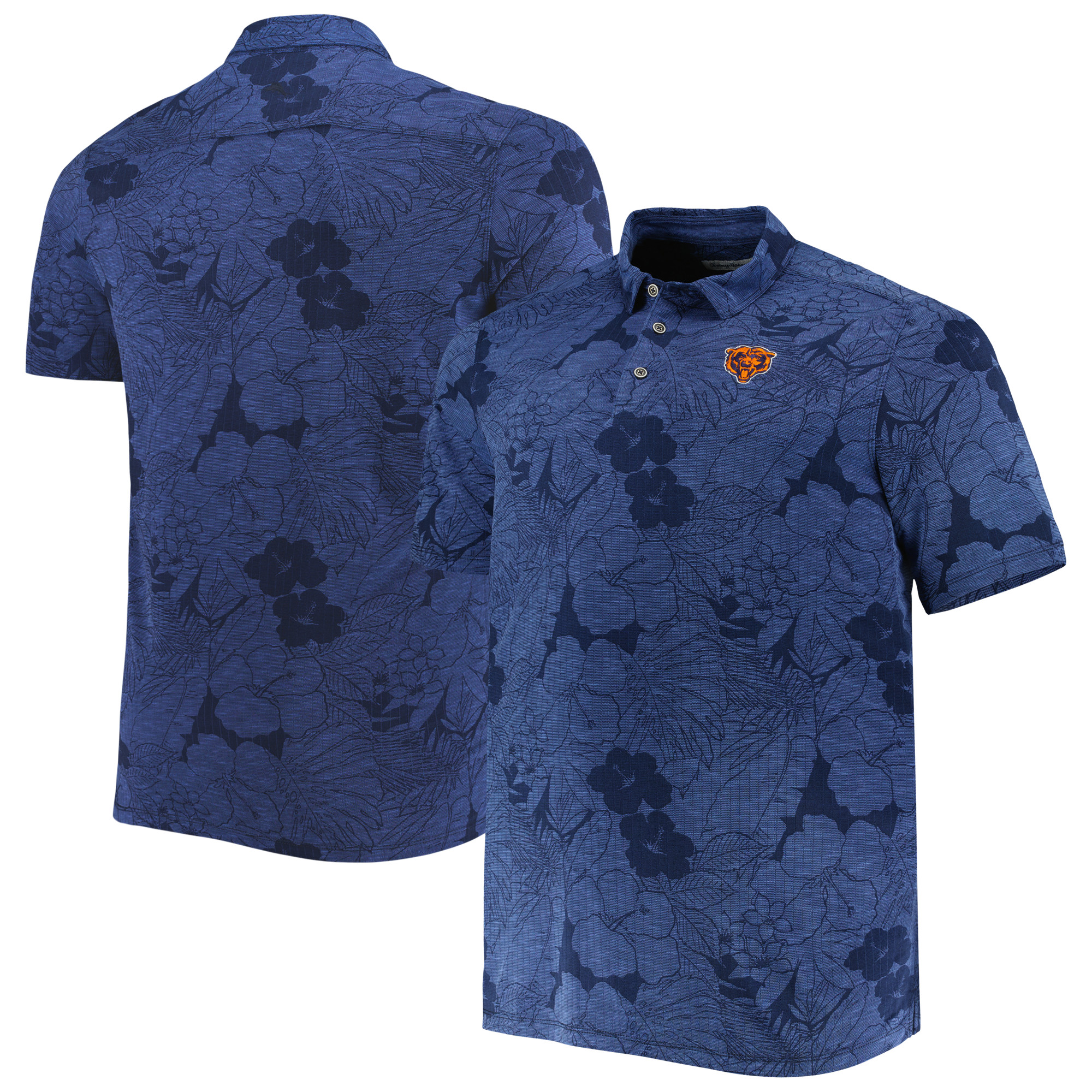 Men's Tommy Bahama Navy Chicago Bears Big & Tall Miramar Blooms Polo