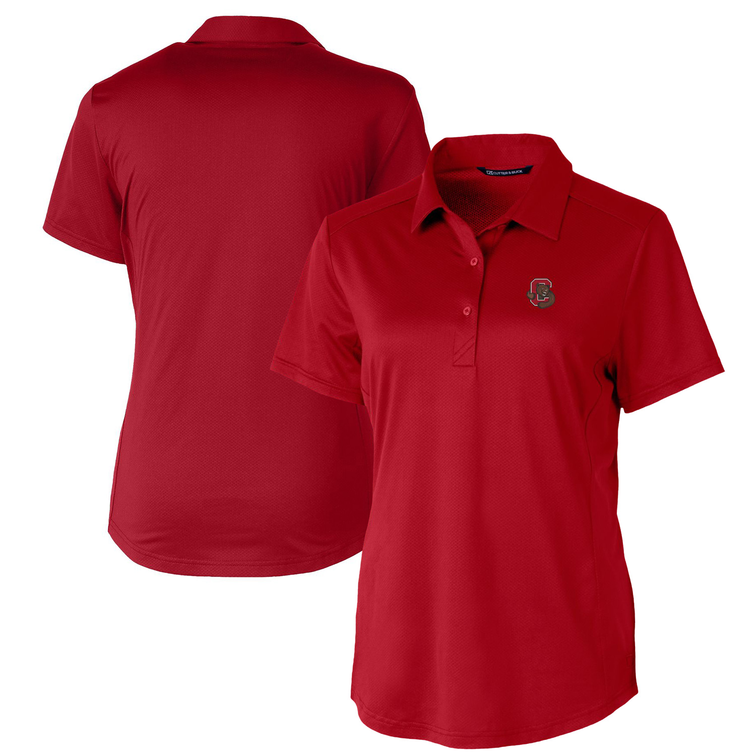 Women's Cutter & Buck Red Cornell Big Red Prospect Textured Stretch Polo